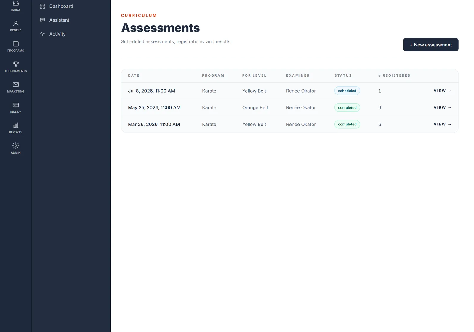 Built around how your members advance — Define your own ladder: belts, levels, stages, grades. QuickKicks knows where every member sits and who's ready to move up.