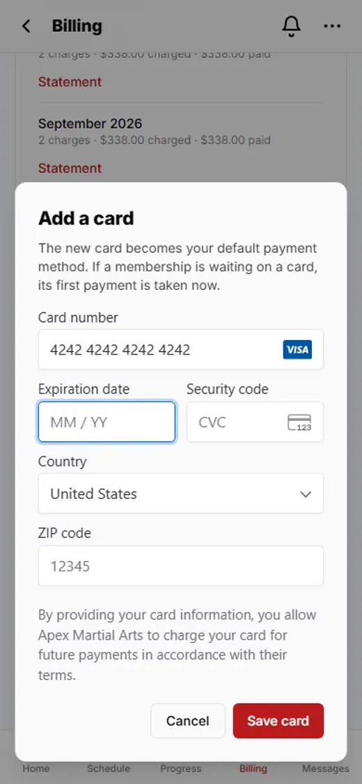 Step 4: Type your card number