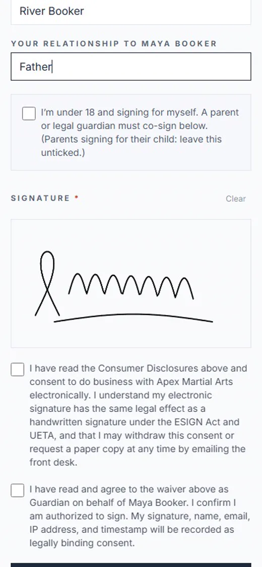 Step 3: Sign with your finger