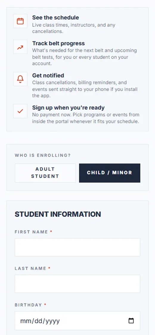 Step 2: Tap Child / minor